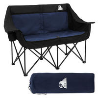 SKLÁDACÍ KEMPINGOVÁ ŽIDLE pro 2 osoby, modrá, s ocelovou konstrukcí, 54,5 x 145,92 cm - modrá, textil (145/92/54.5cm) - ECD-Germany
