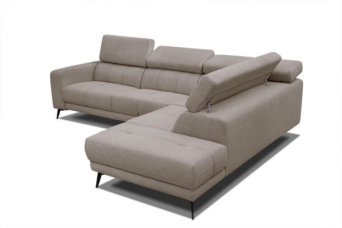 ECKSOFA MORELLO 5-Sitzer, taupe - Taupe/Schwarz, Holzwerkstoff/Textil (287/228cm) - Courtois Laville