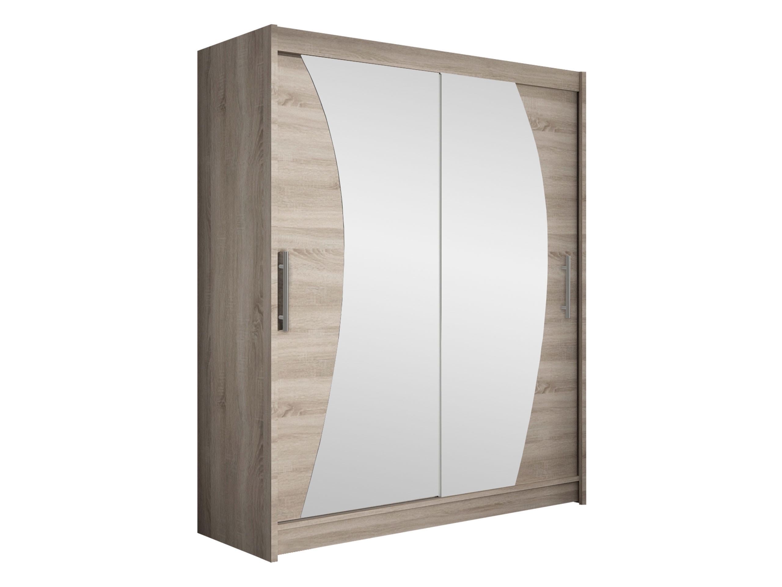 SCHWEBETÜRENSCHRANK Westa X - Silberfarben/Trüffeleichefarben, Holzwerkstoff/Metall (150/200/58cm) - MIRJAN24