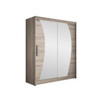 SCHWEBETÜRENSCHRANK Westa X - Silberfarben/Trüffeleichefarben, Holzwerkstoff/Metall (150/200/58cm) - MIRJAN24