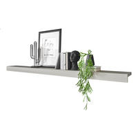 WANDBOARD Kieselgrau matt, Wandregal 200 cm - Eichefarben/Grau, Holzwerkstoff (200/8/20cm) - Furn.Design