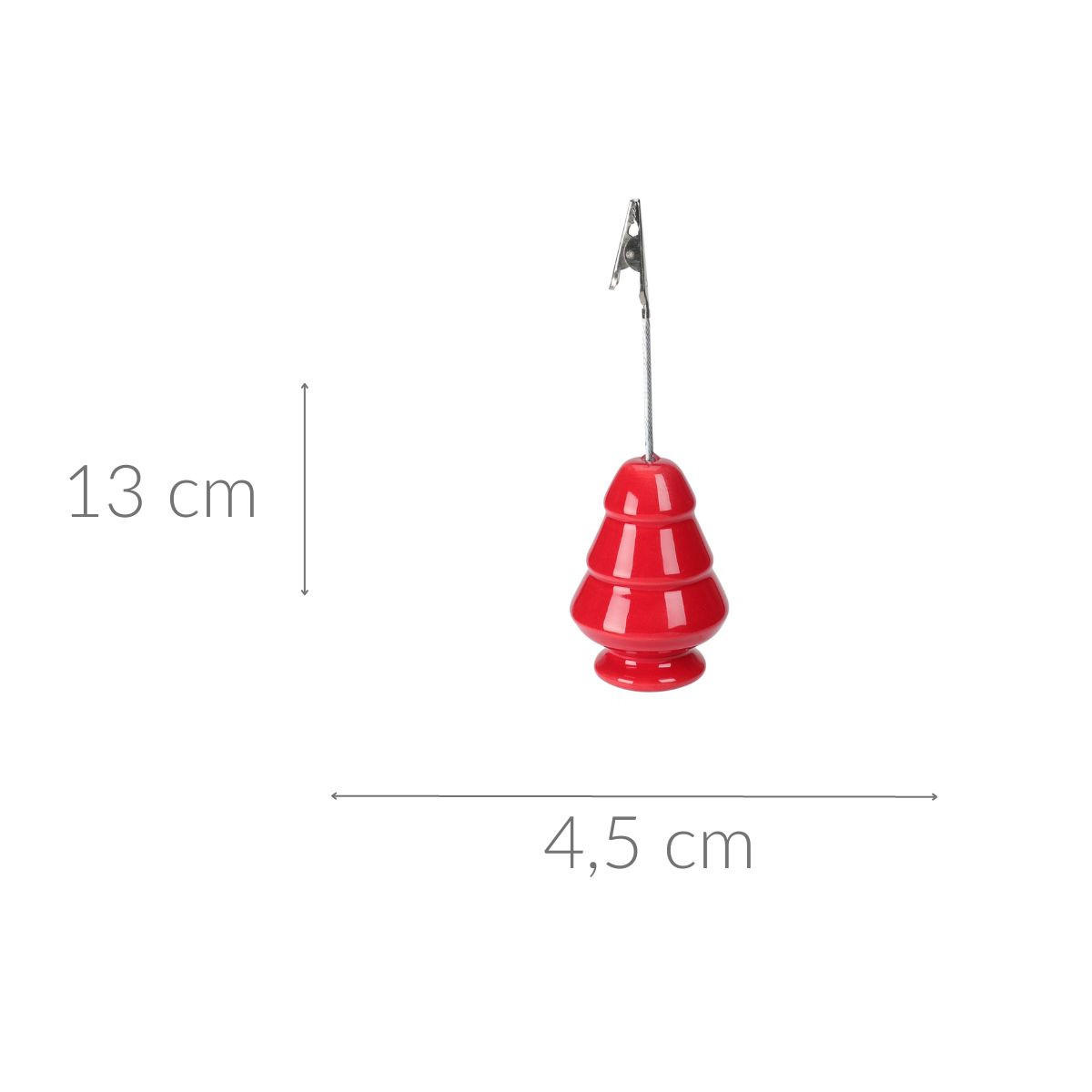 TISCHKARTEN-STÄNDER Weihnachtsbaum 4,5/4,5/13 cm - Rot, Keramik (13cm) - Home Styling Collection