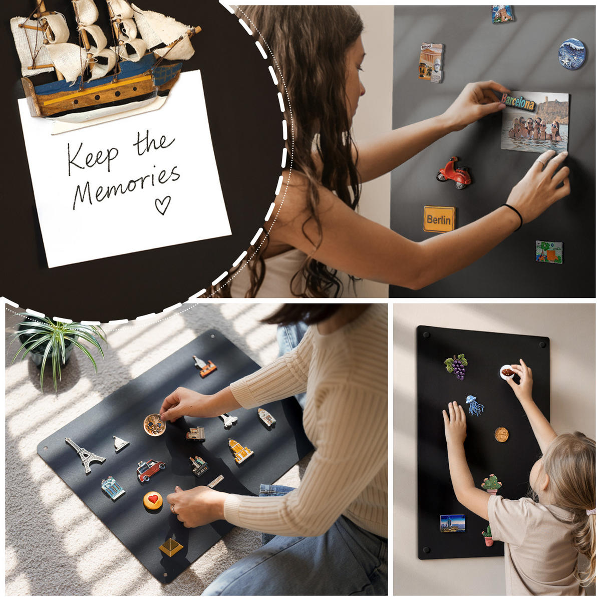 TAFEL magnetische 80x50 cm - Schwarz, Metall (50/80/0.1cm) - Wallfluent