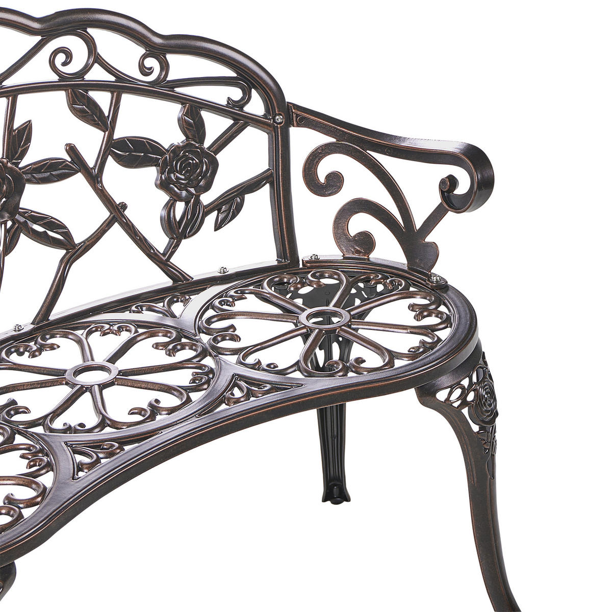 GARTENBANK Dunkelbraun Piura - Dunkelbraun, Metall (88/80/49cm) - Beliani