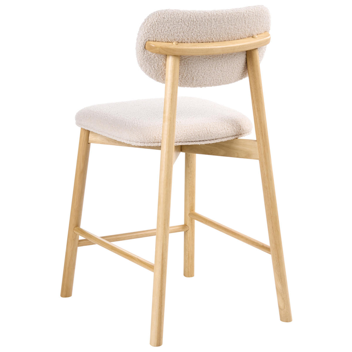 BARSTUHL 2er-Set Bouclé Hellbraun/Beige Mills - Hellbraun, Textil (51/96/61cm) - Beliani