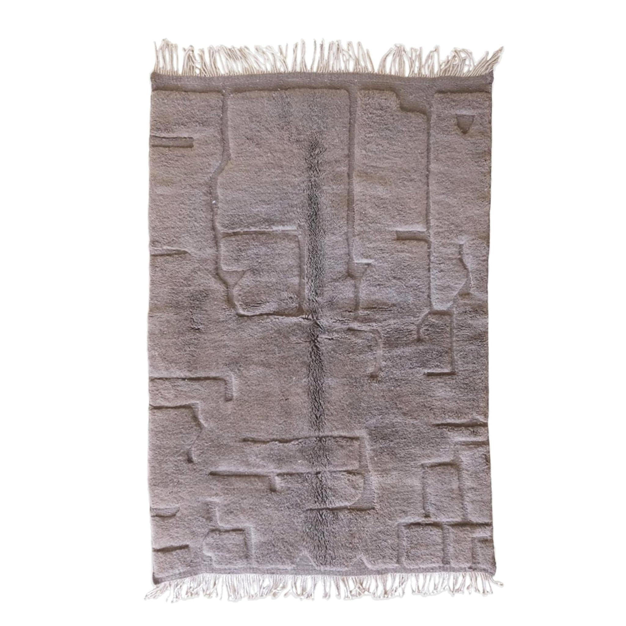 BERBERTEPPICH aus Marokko aus reiner Wolle 200x 300 cm - Braun, Naturmaterialien (200/300cm) - AFK Living