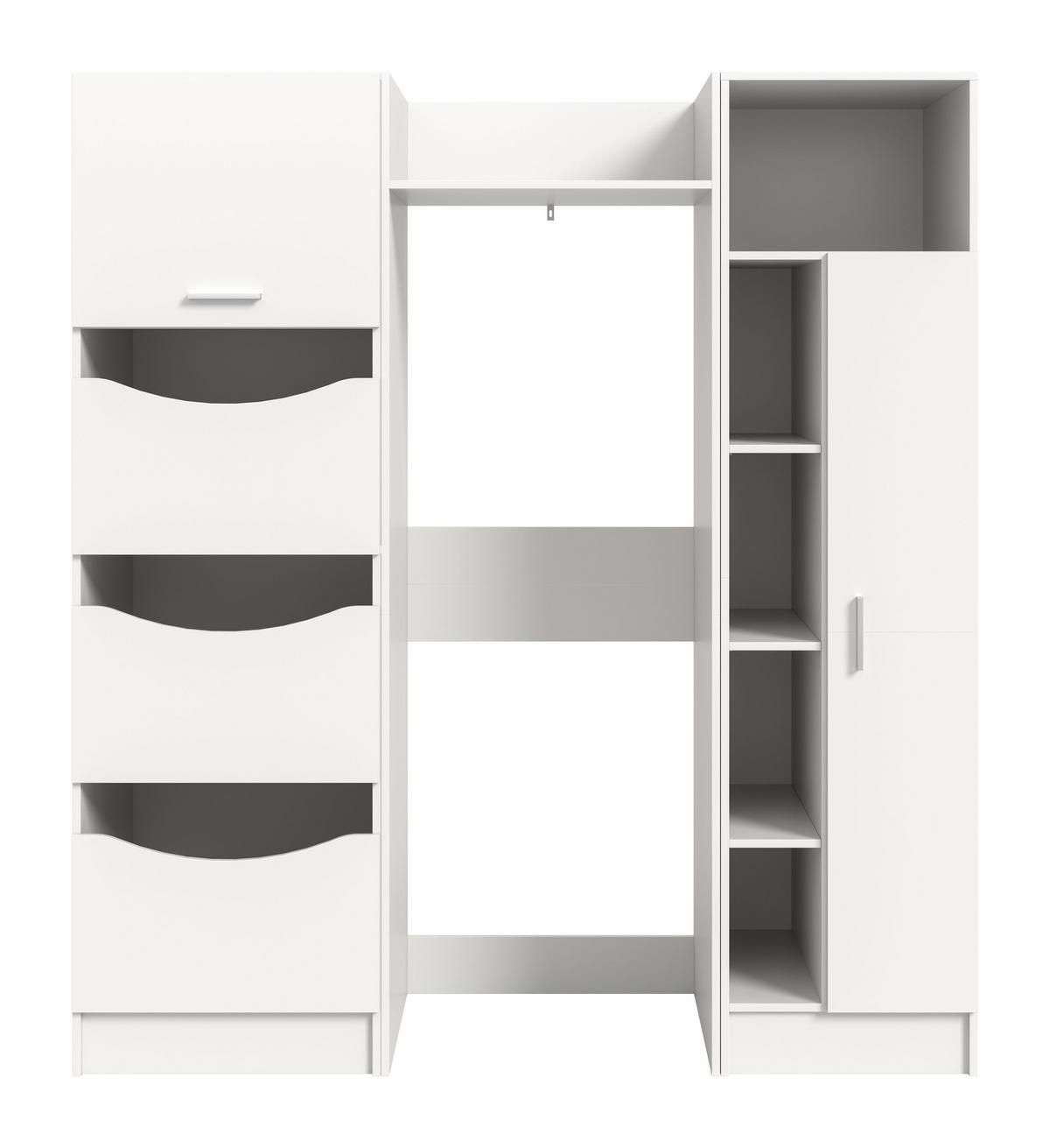 WASCHMASCHINENUMBAU 3tlg. Set Mixx Bad in weiß Nachbildung - modernes Design - B/H/T: 176x195x68 cm - Weiß, Holzwerkstoff (176/195/68cm) - Homes & Jones