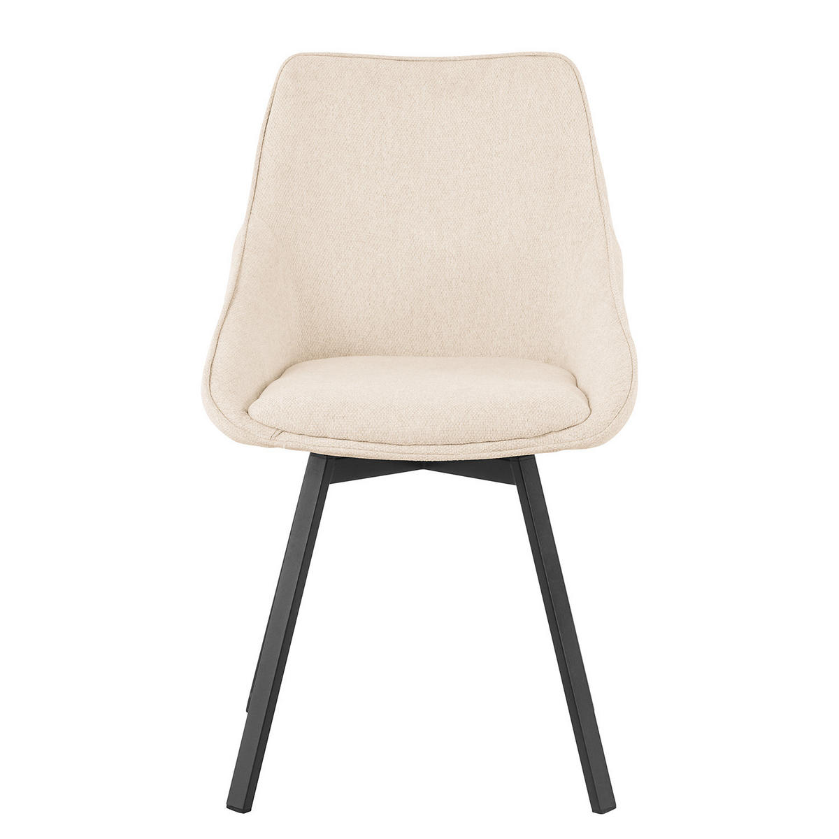 POLSTERSTUHL - 2er-Set - Eisen / Textil - Beige/Schwarz, Kunststoff/Textil (51/87/59cm) - home24