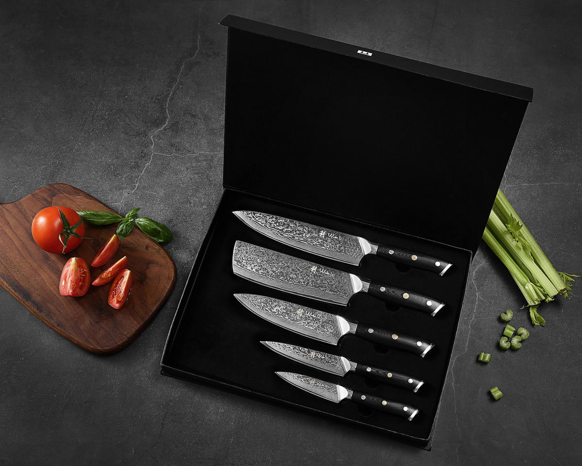 MESSER-SET 6-TEILIG 9–20 cm - Schwarz, Holz/Metall (1/1/1cm) - Wakoli