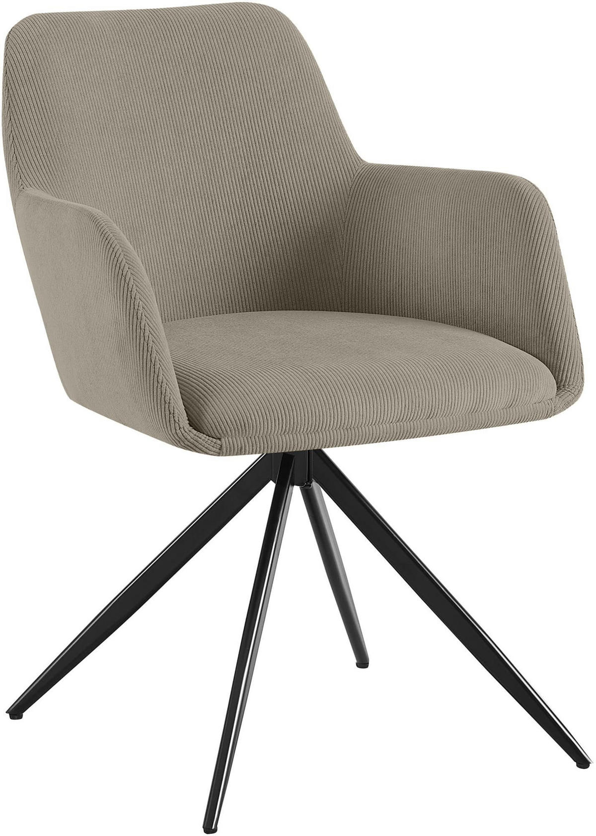 ESSZIMMERSTUHL Cord Taupe - Taupe/Schwarz, Textil/Metall (56/81/62cm) - CLP