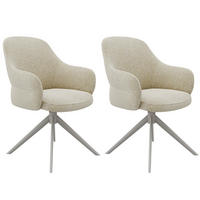 ESSZIMMERSTUHL Bern Beige 66/61/91 cm 2er-Set - Creme, Textil (61/91/66cm) - LABEL51