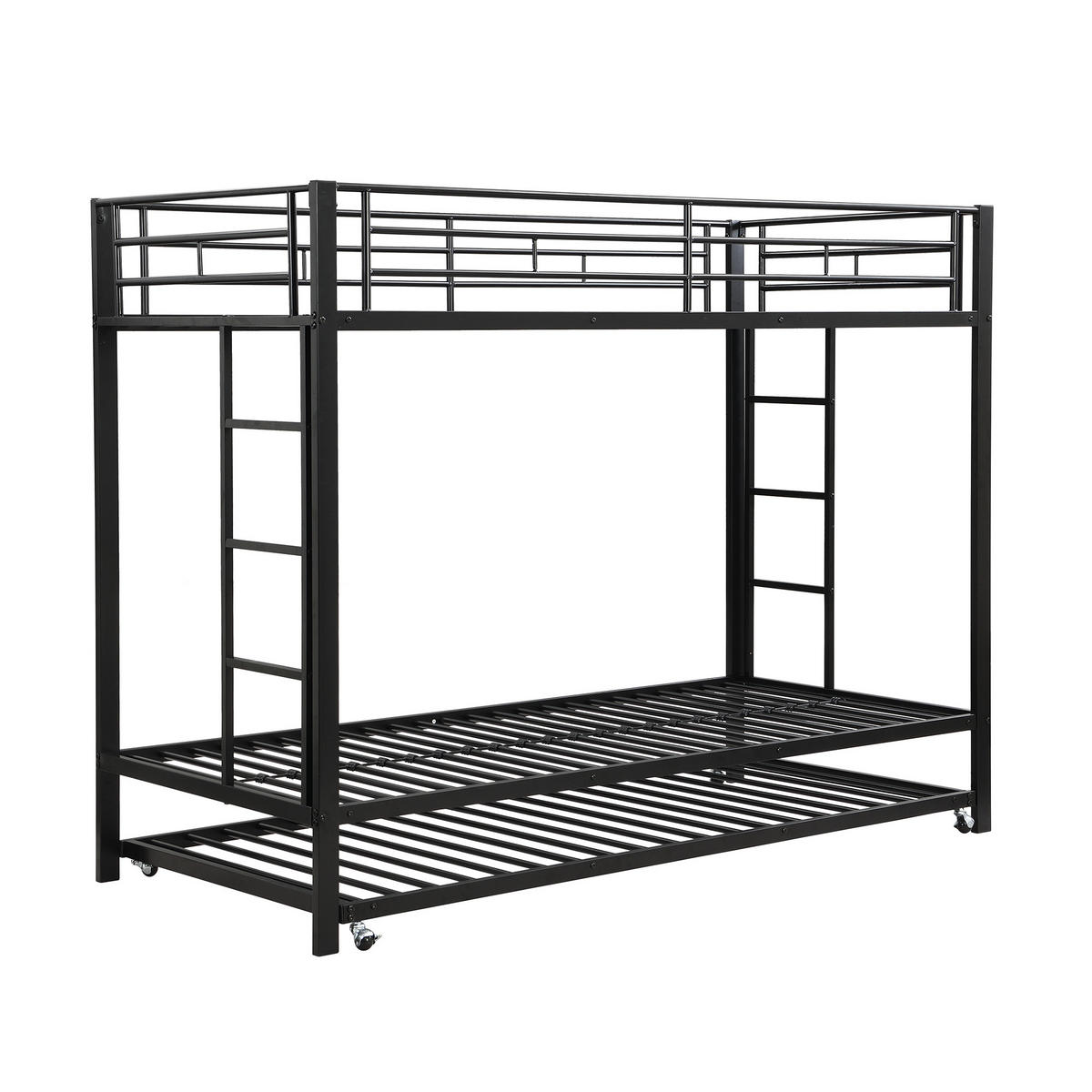 ETAGENBETT Eisen 90/200 cm Schwarz - Schwarz, Metall - Raumix