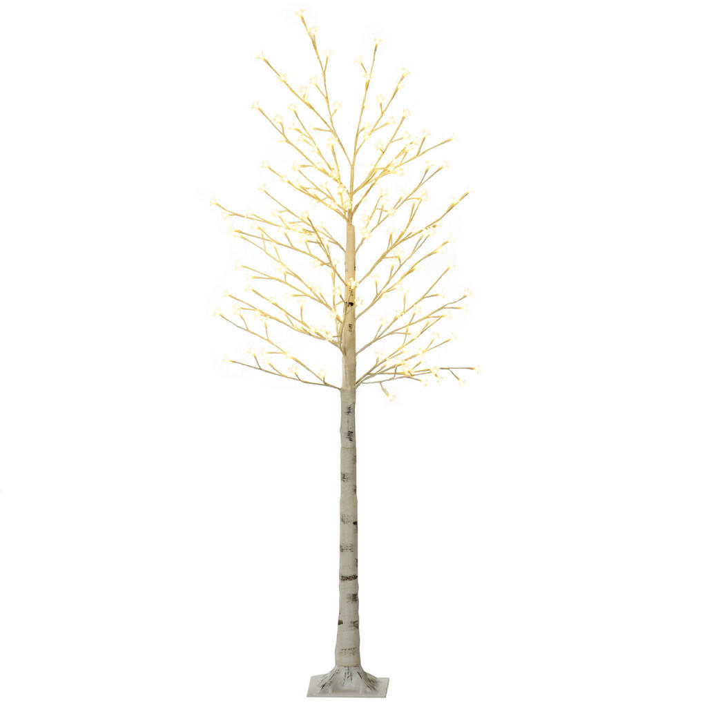 HOMCOM LED strom, 180 cm světelný strom, třešeň s 180 LED diodami, 3 stupně jasu