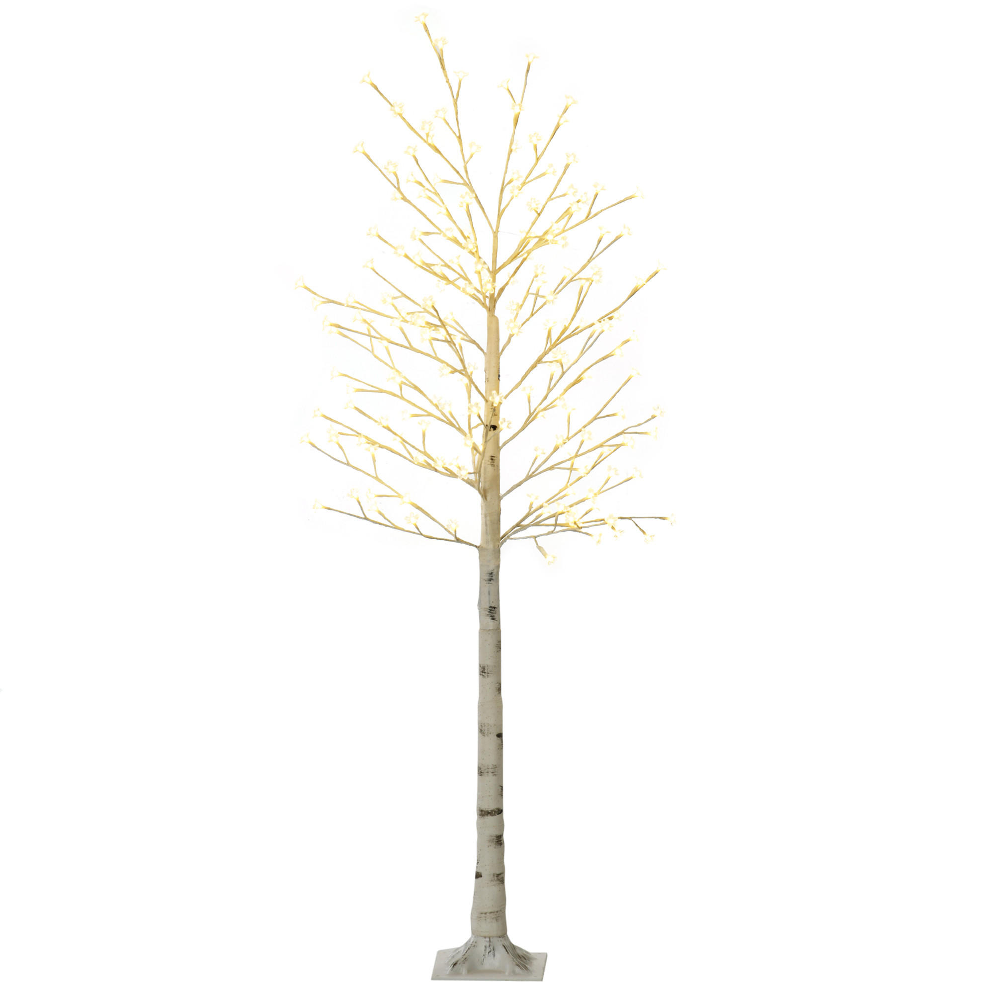 LED Baum, 180 cm Lichterbaum, Kirschbaum mit 180 LEDs, 3 Helligkeitsstufen - Weiß, Kunststoff (180cm) - HOMCOM
