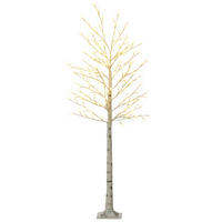 LED Baum, 180 cm Lichterbaum, Kirschbaum mit 180 LEDs, 3 Helligkeitsstufen - Weiß, Kunststoff (180cm) - HOMCOM