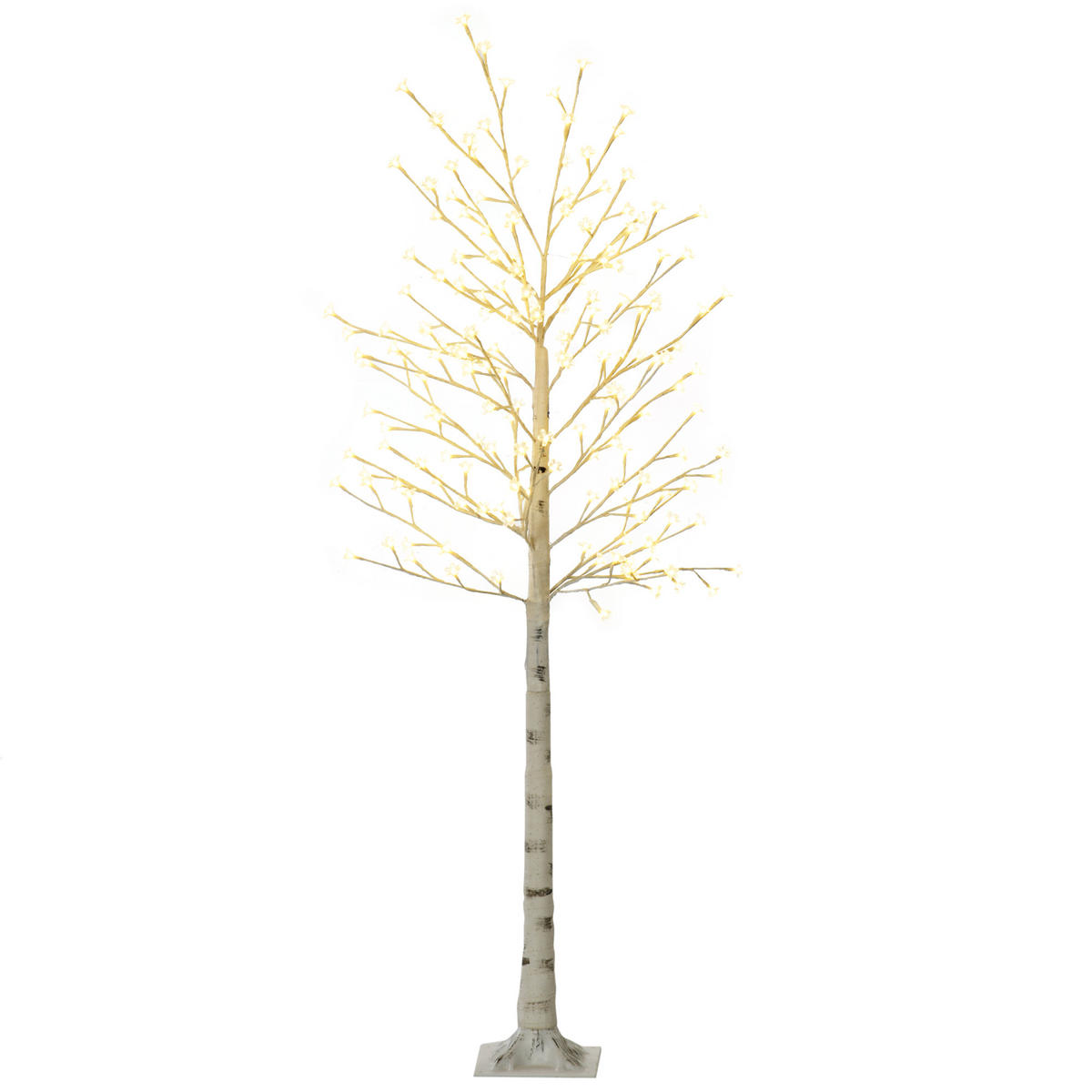 LED Baum, 180 cm Lichterbaum, Kirschbaum mit 180 LEDs, 3 Helligkeitsstufen - Weiß, Kunststoff (180cm) - HOMCOM