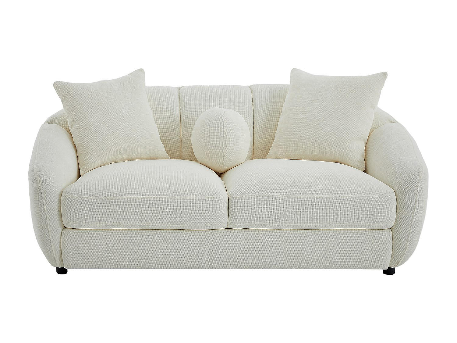 SOFA - 2 Personen - stoff - elfenbeinfarben Nafeki - Weiß, Textil (182/78/96cm) - Vente-Unique