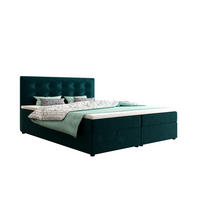 BOXBETT FADO 22 mit Matratze H3, Bonell und Topper 160x200 Itaka 39 - Türkis, Holz/Textil (160/200cm) - Bedante