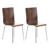 BESUCHERSTUHL 2er Set Holz walnuss - Walnussfarben, Holz/Metall (43/87/47cm) - CLP