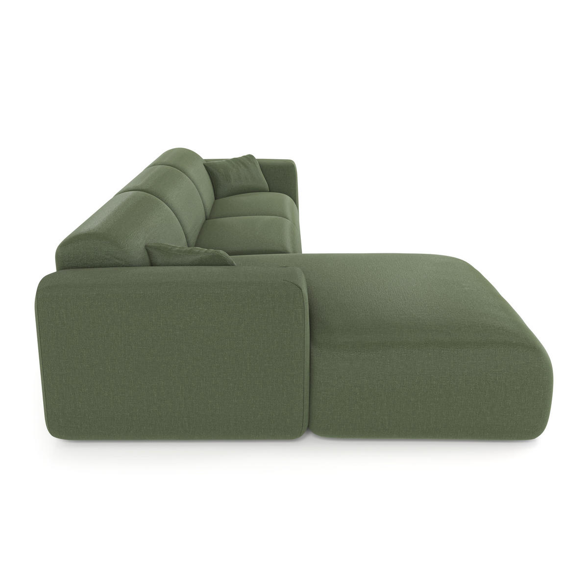 ECKSOFA LINKS SCHLAFSOFA Rastergewebe Olivgrün 280cm - Olivgrün, Textil (165/280cm) - Sia Home