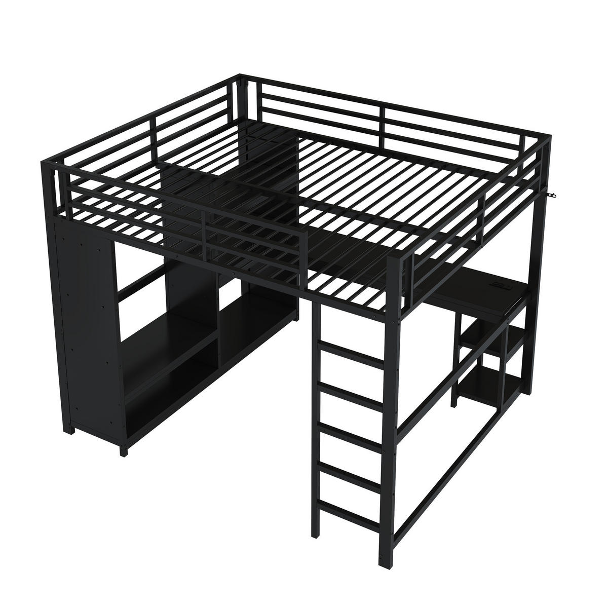 HOCHBETT Metall 160/200 cm Schwarz - Schwarz, Metall - Raumix