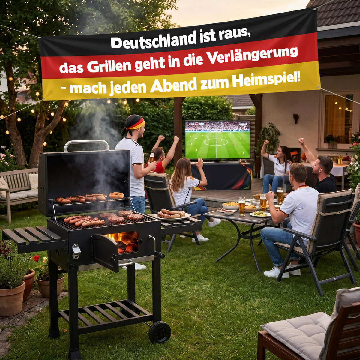 HOLZKOHLEGRILL und Smoker HERO XL - Schwarz, Metall (124/114/66cm) - TAINO