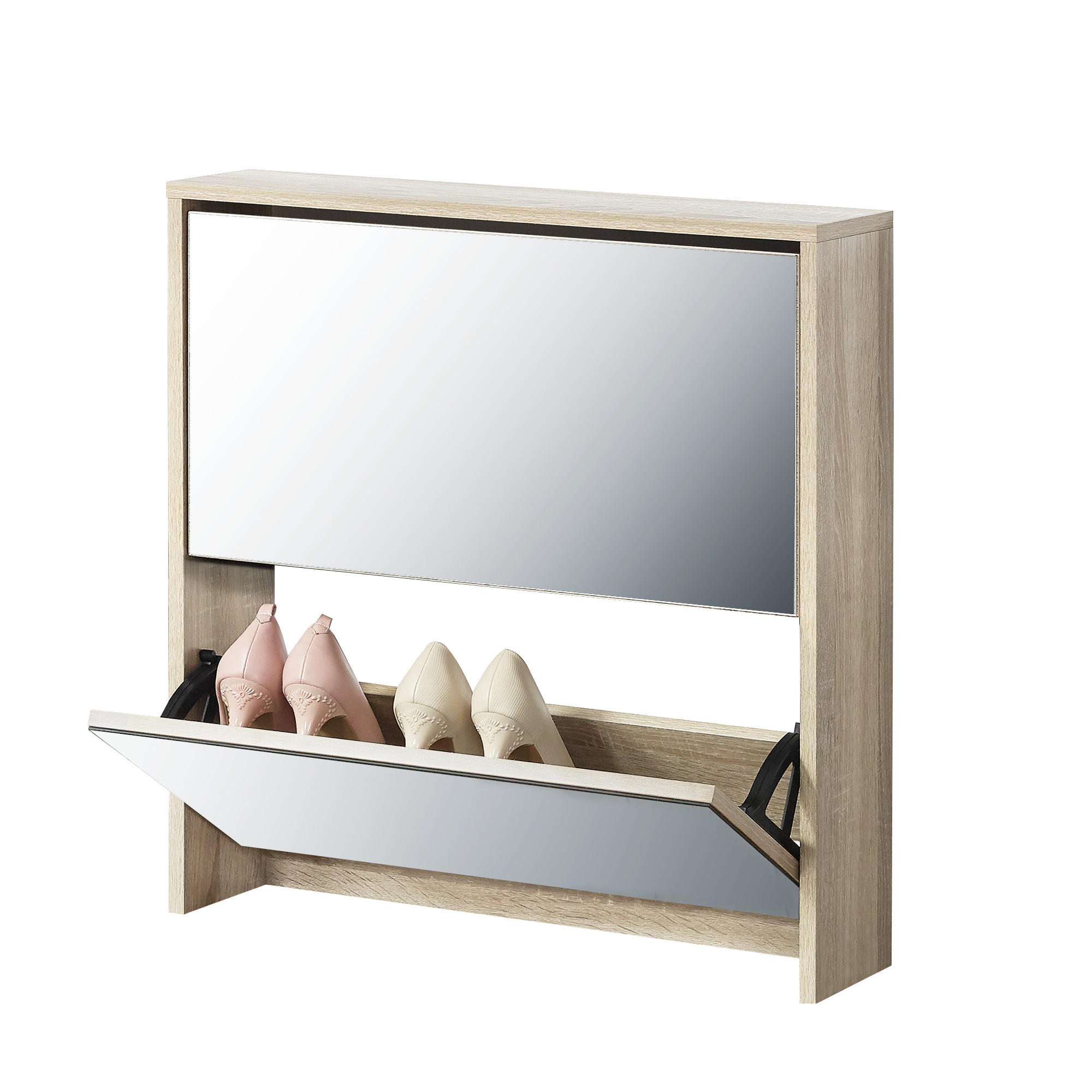SCHUHKIPPER Lund - Sonoma Eiche, Holzwerkstoff (17/67/63cm) - [en.casa]