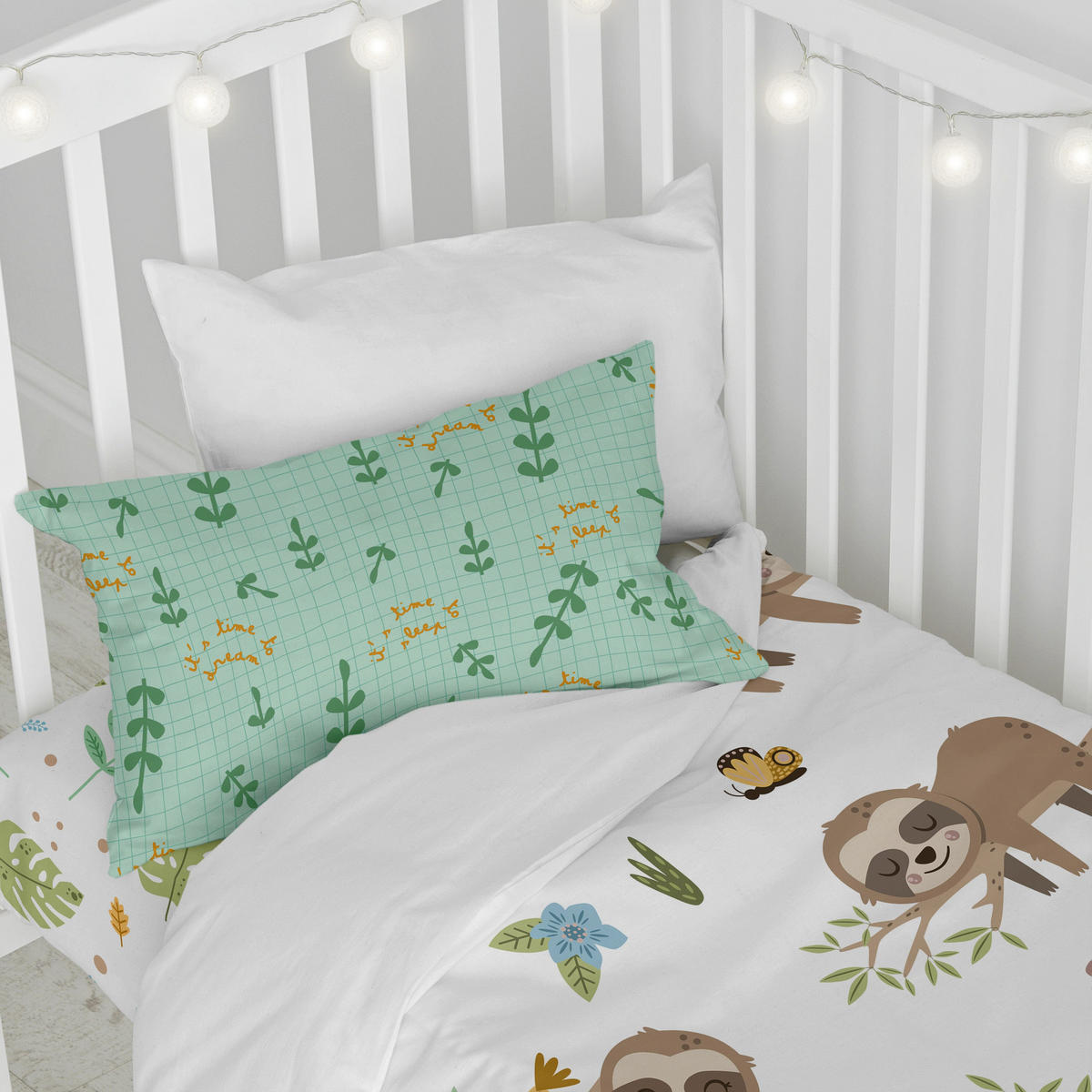 BETTBEZUG 2er-Set teiliges happy sloth 115x145 cm (kinderbett) mehrfarbig - Multicolor, Textil (115/145cm) - Happy Friday