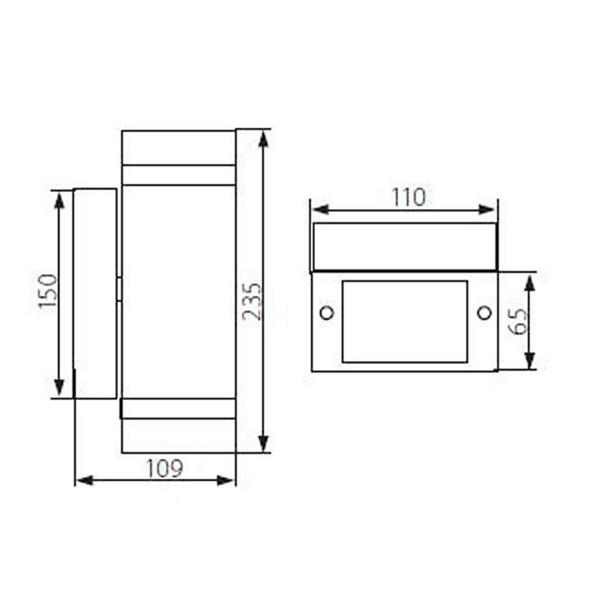 OUTDOOR WANDLEUCHTE Schwarz Metall - Schwarz, Glas (11/23.5/10.9cm)