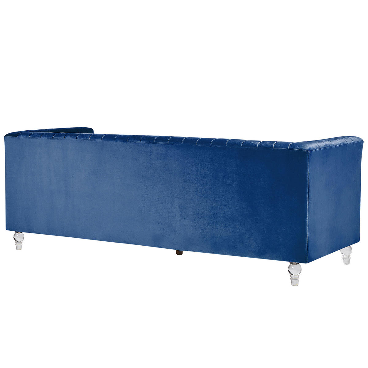 3-SITZER-SOFA Samtstoff Kobaltblau Arvika - Hellblau, Textil (204/75/78cm) - Beliani