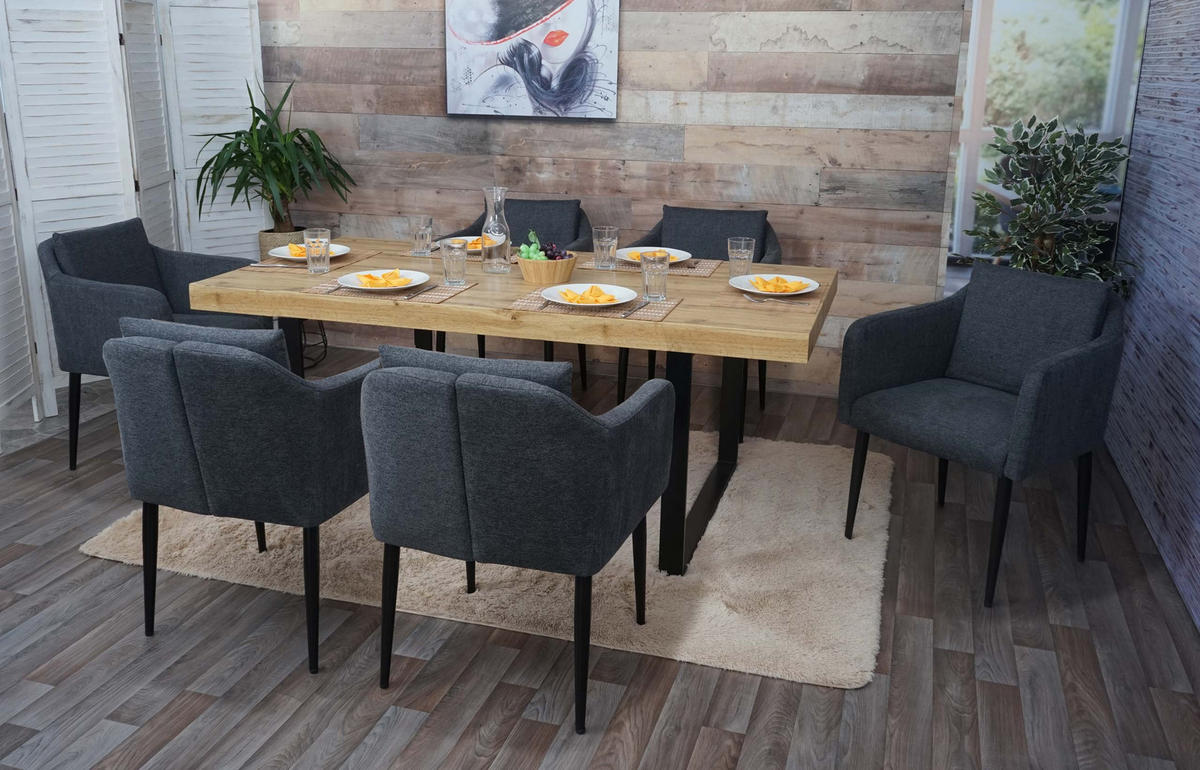 ESSZIMMERSTUHL Anthrazit 6er-Set - Anthrazit, Textil (60/86/65cm) - MCW