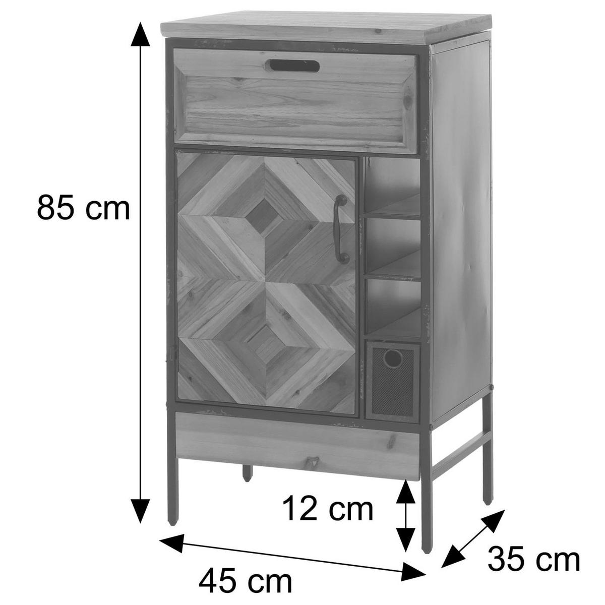 APOTHEKERKOMMODE Multicolor - Multicolor, Holz (45/85/35cm) - MCW