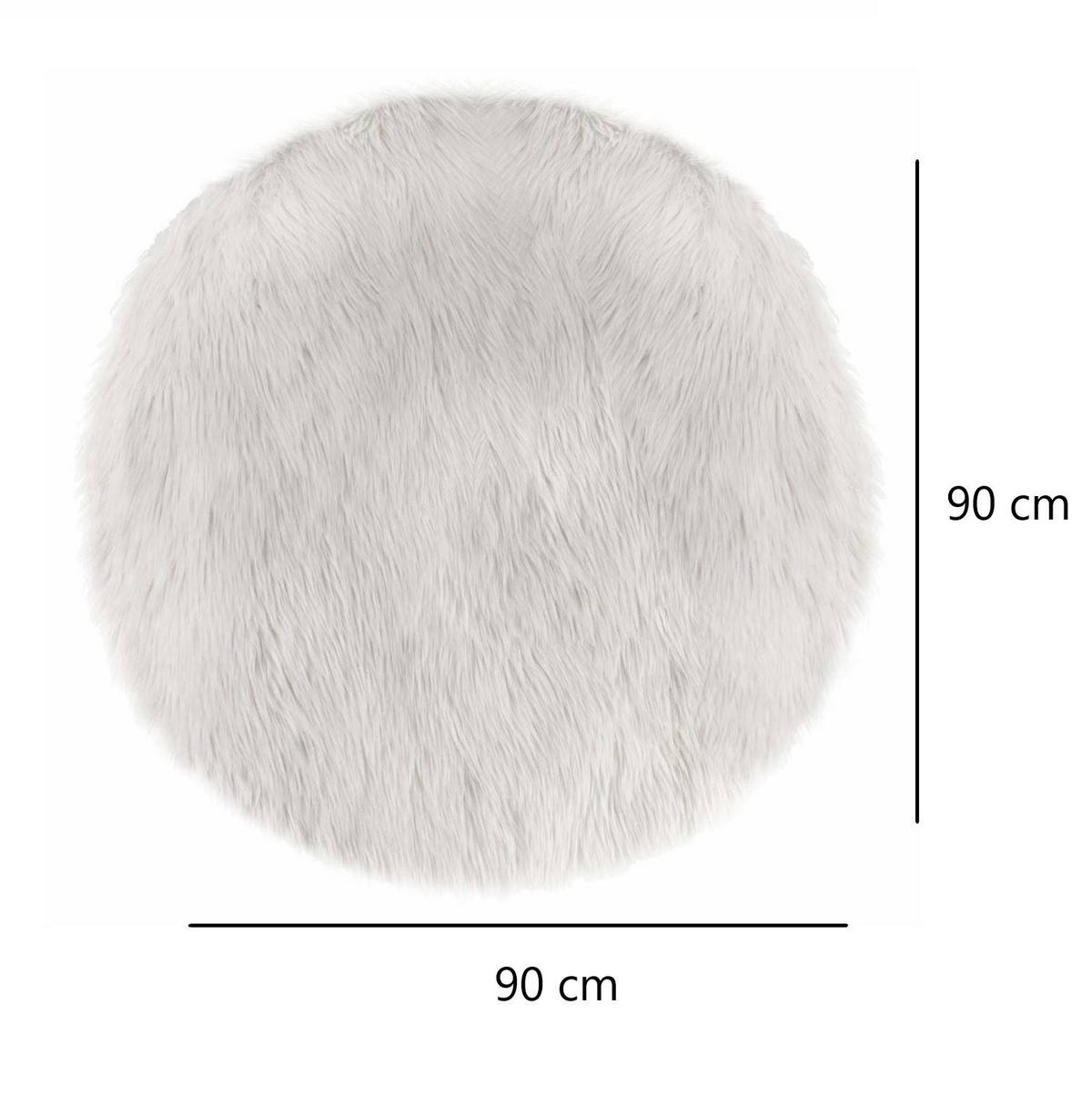 TEPPICH Fell 90/90 cm - Weiß, Textil (90/90cm) - Atmosphera Createur d´interieur
