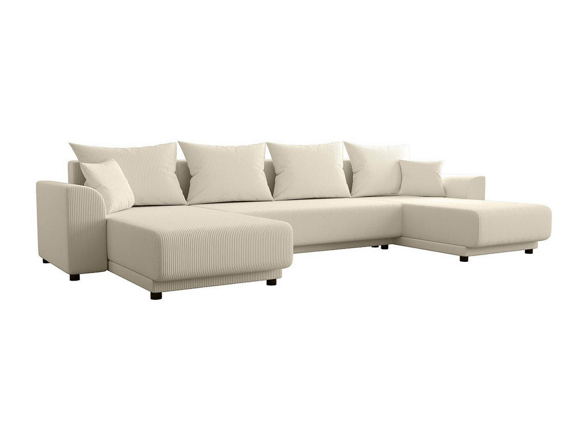 SCHLAFSOFA - 5 Personen - Samt, Stoff - Beige - - Beige, Textil (311/80/149cm) - Vente-Unique