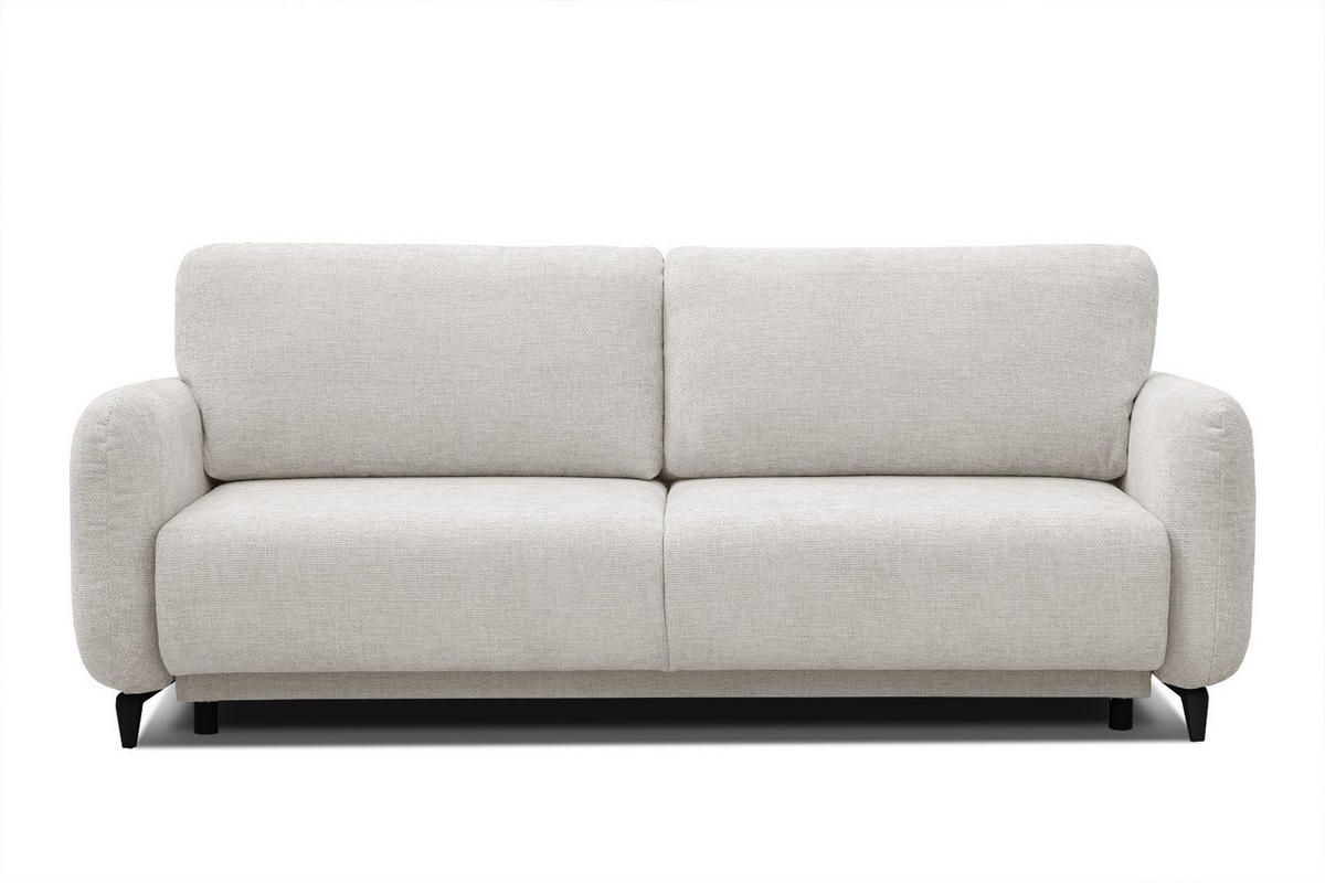 SOFA DRAKE 3-Sitzer mit Schlaffunktion, ecru - Ecru/Braun, Holz/Textil (232/90/107cm) - Courtois Laville