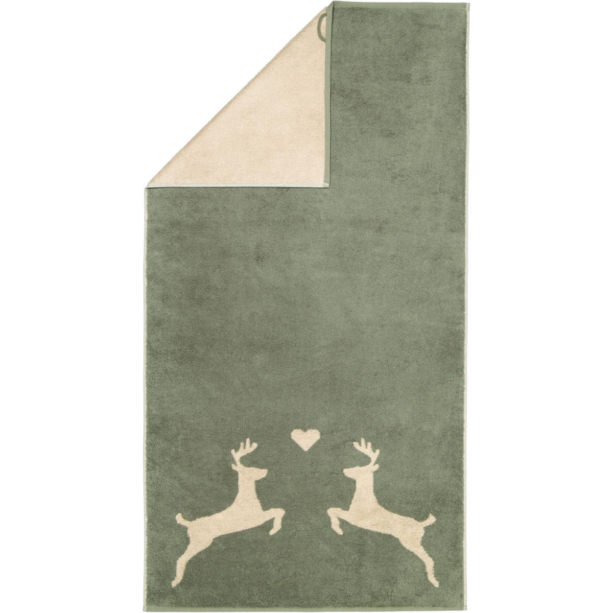 DUSCHTUCH ALPENCHIC EDITION HIRSCHE 6228 ZIRBE - 43 - Grün, Textil (70/140cm) - Cawoe