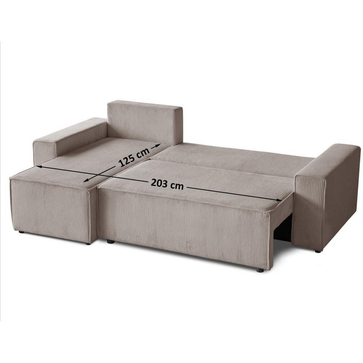 ECKSCHLAFSOFA mit Schlaffunktion Hektor cappuccino - Schwarz/Cappuccino, Kunststoff/Textil (247/152cm) - Beautysofa