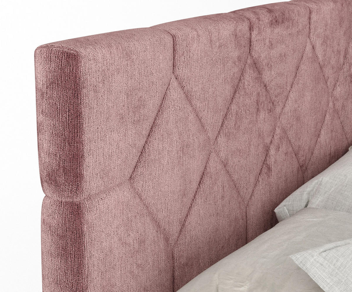 BOXSPRINGBETT Toma Rosa 140/200 cm - Schwarz/Rosa, Holz/Holzwerkstoff (140/200cm) - Maison de Reve