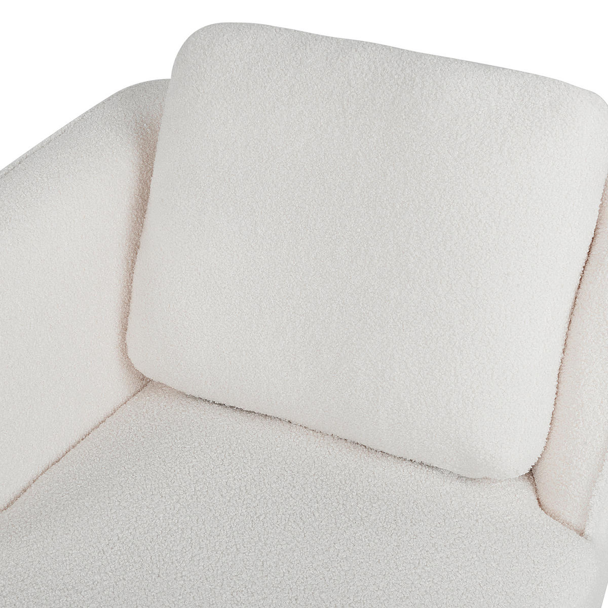 ČALOUNĚNÉ LEHÁTKO CHAISE LONGUE PRAVOSTRANNÉ Bouclé Krémově bílé Artheze - bílá/černá, textil (148/70/64cm) - Beliani