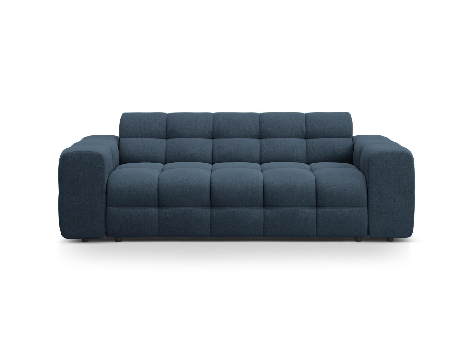 SOFA Kendal aus strukturiertem Stoff marineblau 3 Sitzplätze - Blau, Textil (103/79/222cm) - Micadoni