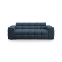 SOFA Kendal aus strukturiertem Stoff marineblau 3 Sitzplätze - Blau, Textil (103/79/222cm) - Micadoni