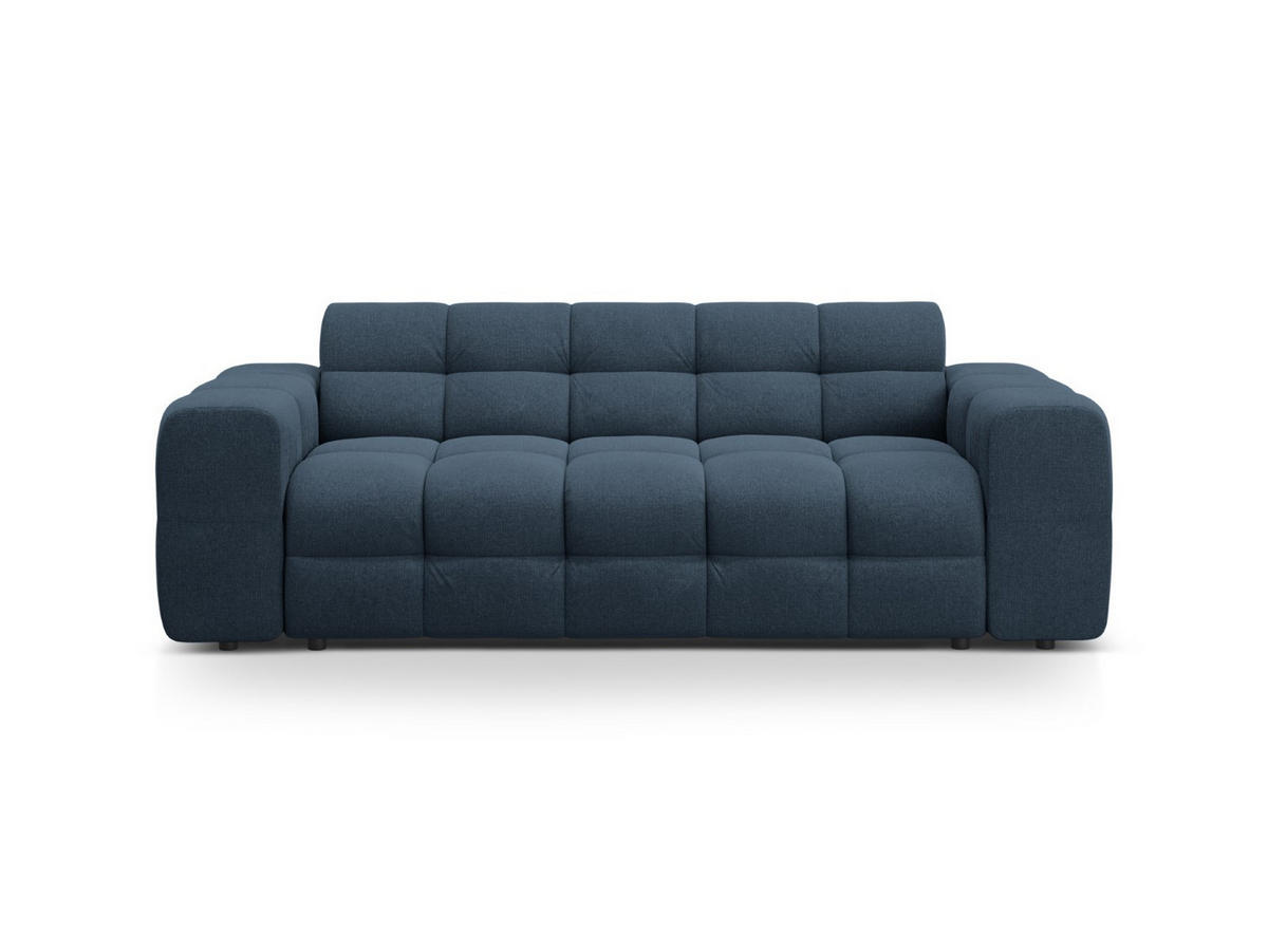 SOFA Kendal aus strukturiertem Stoff marineblau 3 Sitzplätze - Blau, Textil (103/79/222cm) - Micadoni