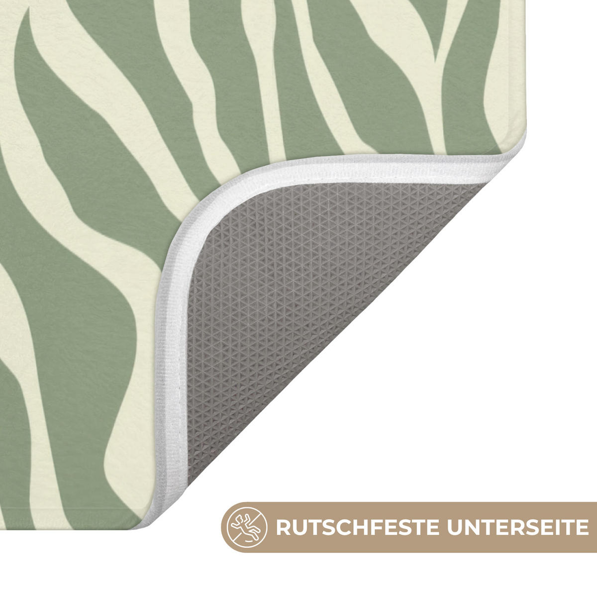 KOUPELNOVÁ PŘEDLOŽKA Zebra - Motiv - zelená 60x120 cm - šalvějově zelená, textil/plast (60/120cm)