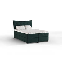 BOXBETT Nevada 140 x 200 cm Doppelbett mit hochwertiger Bonell-Matratze und Topper - grün - Grün, Holz (140/200cm) - Panda Möbel