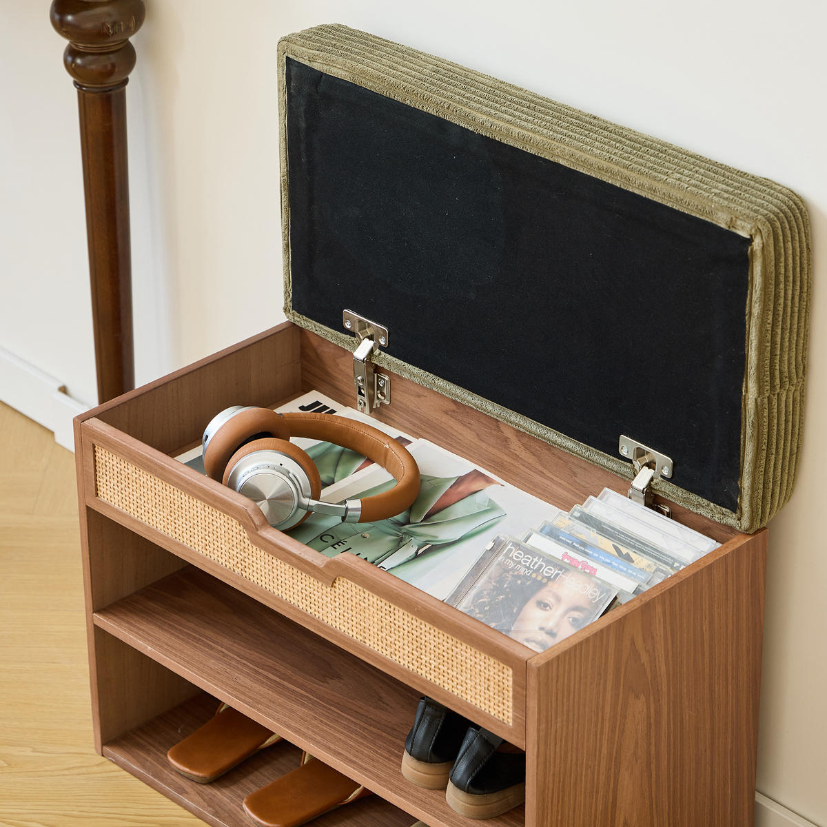 SCHUHSCHRANK Holz Grün - Grün, Holz (60/44/30cm) - Nordlys