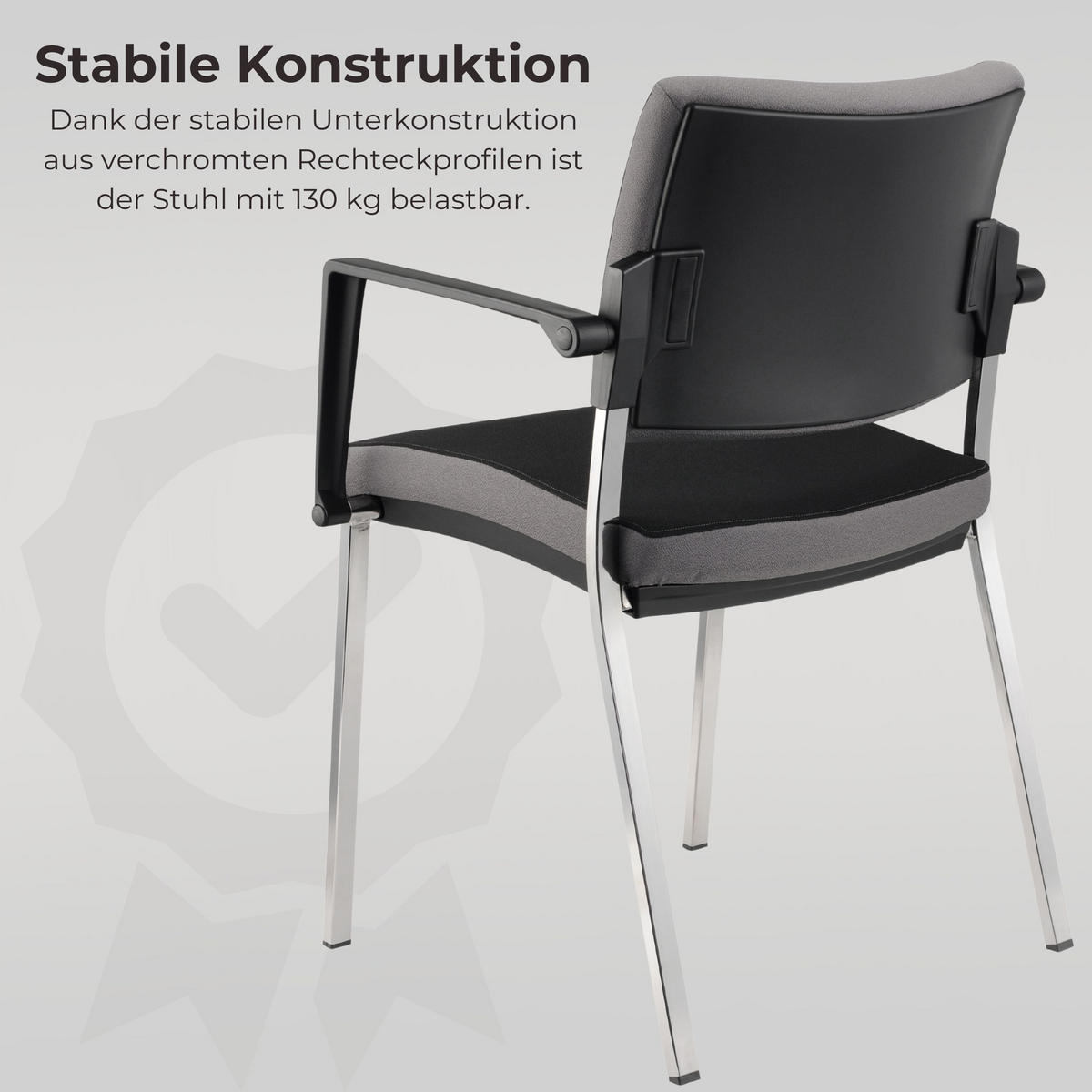 KONFERENZSTÜHLE Besucherstühle (2er-Set) 50/59/80 cm in Schwarz - Schwarz, Metall (59/80/50cm) - bümö