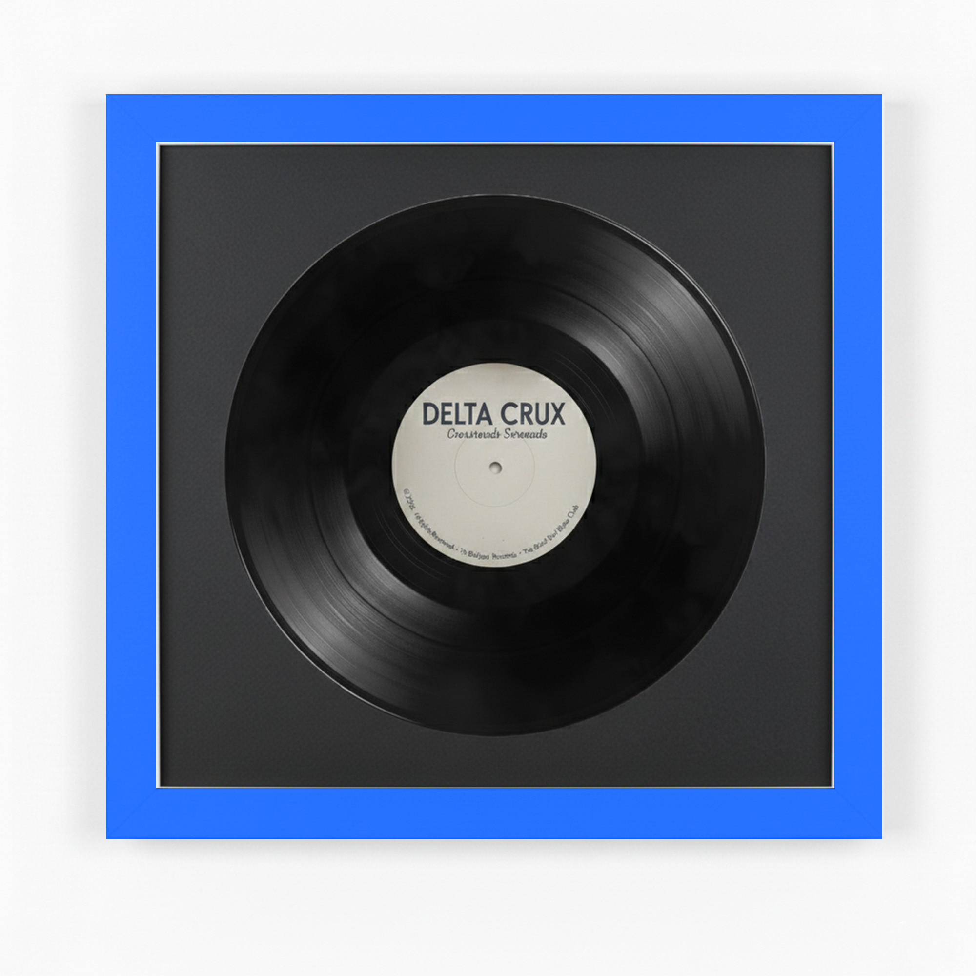SCHALLPLATTEN RAHMEN 40/40 für die Vinyl - Blau, Holz (40/40cm) - K-Möbel