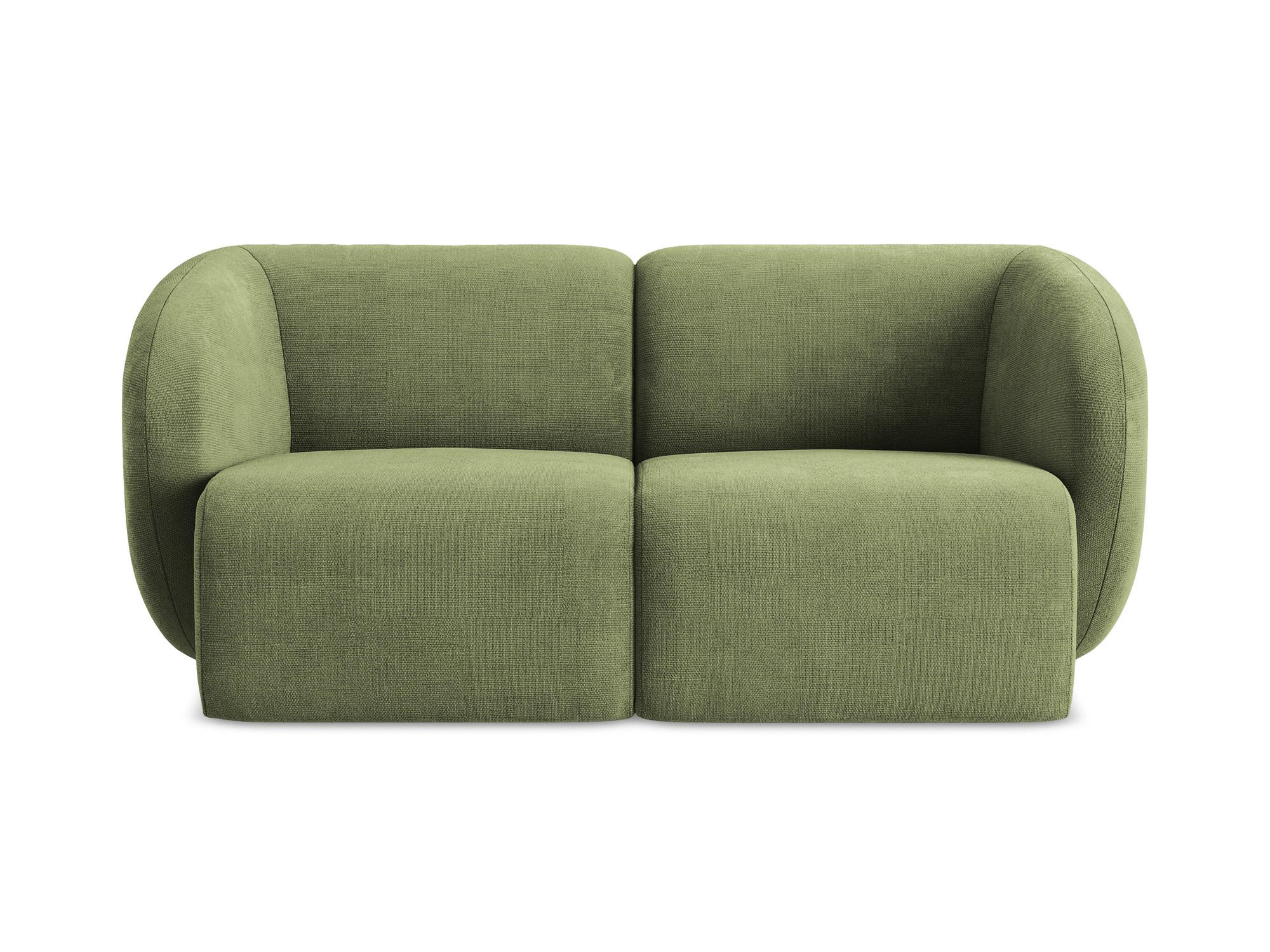 2-SITZER-SOFA Chenille Stoff Grün - Schwarz/Grün, Holzwerkstoff/Kunststoff (174/75/94cm) - Makamii