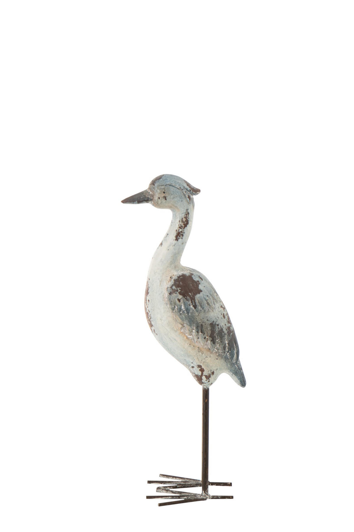 DEKOOBJEKT VOGEL ANTIK AUßEN - Blau, Glas/Naturmaterialien (12/51/20cm) - J-Line