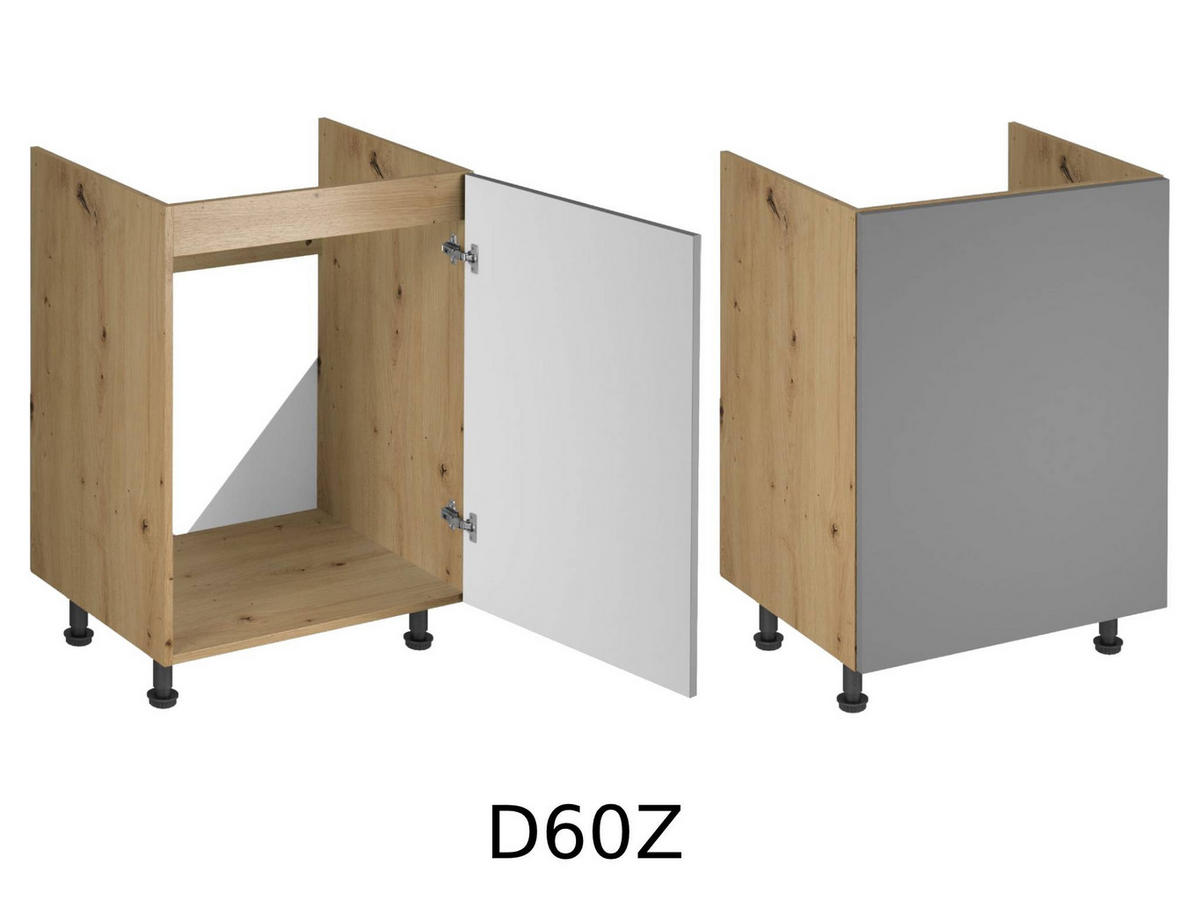 KÜCHENZEILE 240 - Langen KL2-M240 in Beige/Matt - Beige/Schwarz, Holz/Metall (240/212/58cm)